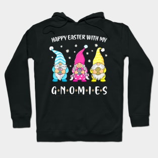 Happy Easter With My Gnomies Girls Kids Women Easter Hoodie